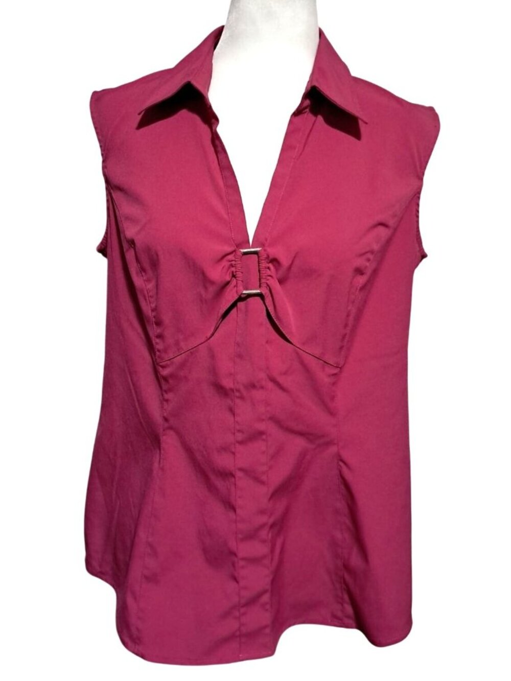 Style & Co Sleeveless Top Womens Size 12 Collared Pink Polyester Blend 90s‎ Y2K